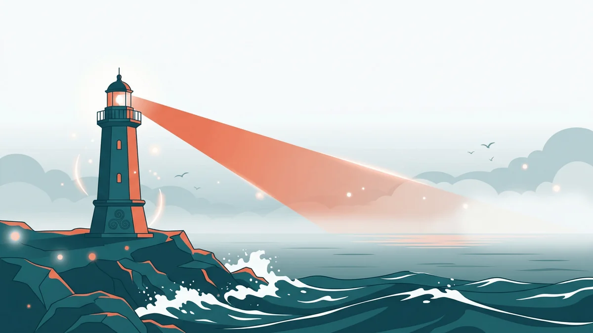 Apprendre efficacement : un phare breton perce le brouillard pour guider le chemin